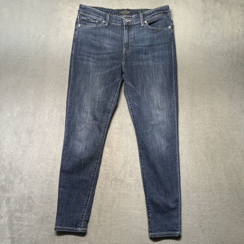 Lucky Brand Womens 12/31 Skinny Jeans Blue Medium Wash Stretch Y2K EUC